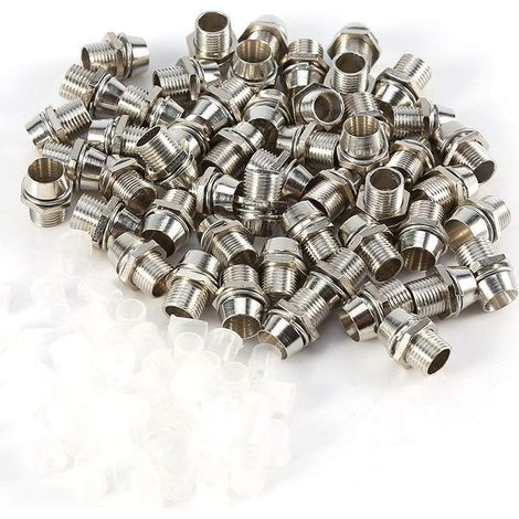 Supports LED 5mm, 50 Pièces Argent Métal Support de Lampe à Led, Panneau d'affichage Taille du Filetage 8 mm, Accessoire Base de Douille Filetée (1/5)