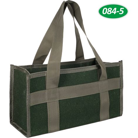 Bolsa de herramientas de gran capacidad, gruesa y resistente al desgaste. Bolsa multifuncional y portátil de lona verde 084-5 (1/5)