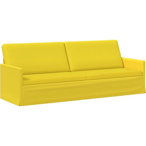 3 Seater Sofa Light Yellow 220 x 81 x 82 cm Fabric vidaXL