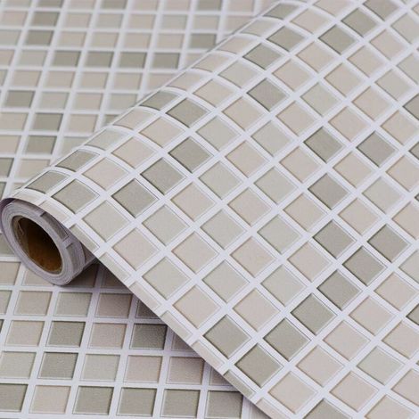 Mosaïque Papier Adhesif pour Cuisine Carrelage Murs Salle Bains Meubles Stickers Autocollant Mural Imperméable Auto-adhésif 60x300cm (1/5)