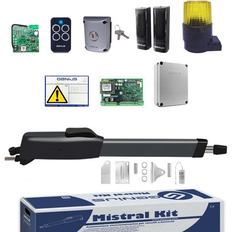 Kit GENIUS FAAC MISTRAL Reversibile 300 230V Automazione Cancello a Battente - 1 Motore