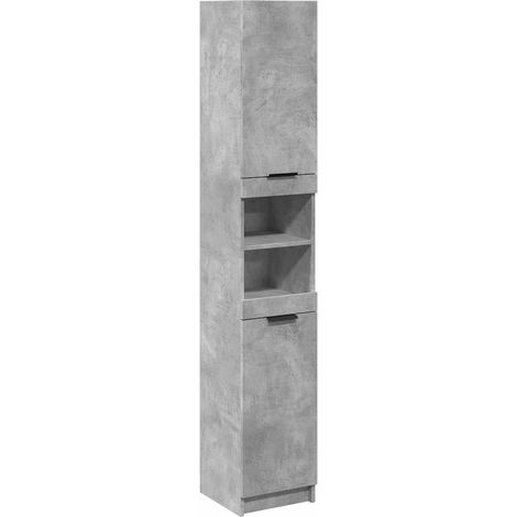 Maison Exclusive - Mobile da Bagno Grigio Cemento 32x34x188,5 cm Legno Multistrato