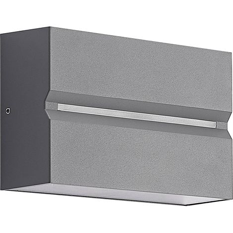 LED-vägglampa utomhus "Itarion " aus aluminium / grå / zinkmit USB Anschluss von PRIOS