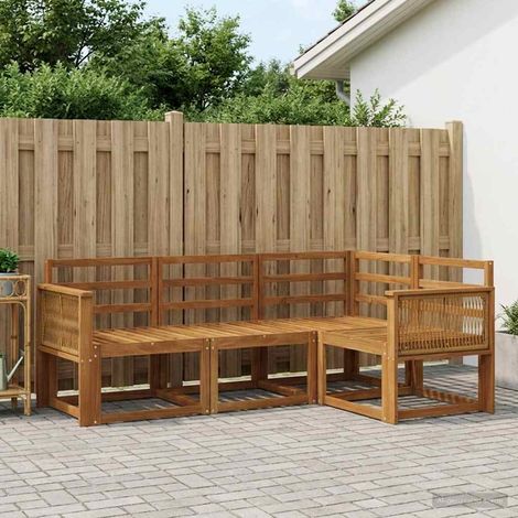 vidaXL Set di divani da esterno 4 pz Naturale Legno di Acacia Massello (1/5)