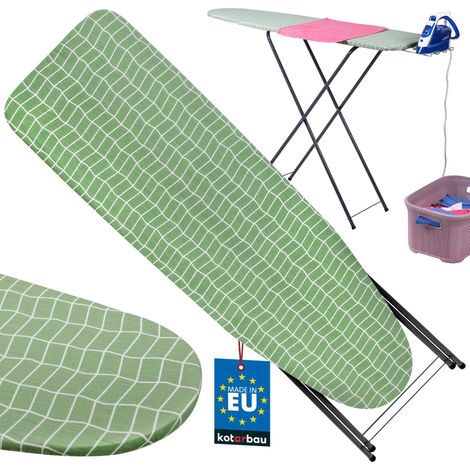 KOTARBAU® Table à Repasser - Planche à Repasser Pliable 104 x 30 cm - Table a Repasser Pliable avec Support pour Fer - Carreaux Verts (1/4)