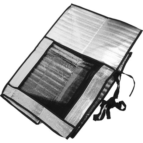 Housse argentée pour climatiseur, en aluminium, anti-poussière, anti-pluie et pare-soleil, 86 x 35 x 60 cm / 33,9 x 13,8 x 23,6 pouces (1/5)