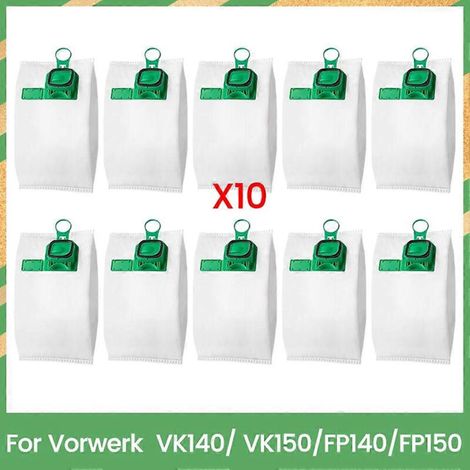 Aspirateur vertical Vorwerk VK140/VK150/FP140/FP150, pack de 10 pièces avec sac à poussière jetable de rechange et système d'aspiration haute efficacité. (1/5)