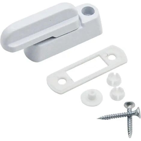 Verrou de Sécurité pour Fenêtre en Plastic – Loquet Anti-Ouverture, Komplettset mit Sicht und Fixierungen (1/5)