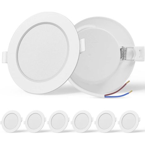6er-Set LED-Einbaustrahler, hohe Helligkeit, 9 W (entspricht 72 W Glühlampe), 230 V Wechselstrom, neutralweißes Licht (4000 K), für Bad und Wohnzimmer, 90–110 mm Einbautiefe (1/5)