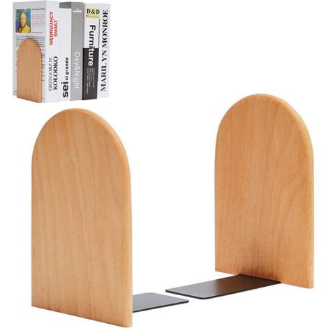 Présentoir de livres en bois pour bibliothèque maison bois massif bureau - bois de hêtre 13810.5cm, 2pcs (1/2)