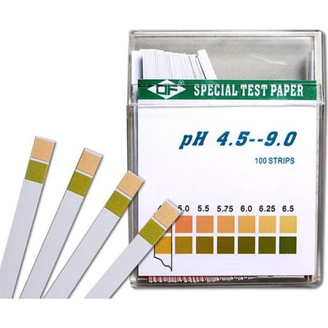 Bandelettes de test de pH 100 pièces, papier de test tournesol, plage de mesure 4,5-9, papier indicateur universel, test d'acidité pour aquariums, eau potable,de (1/4)