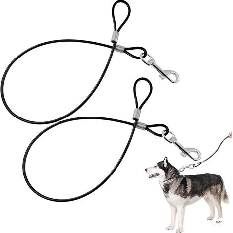 Ceinture de sécurité pour Chien – Laisse d’Extension 66 cm x 0,4 cm – Noir – Adaptée à Tous Types de laisses et Colliers pour Sorties en Voiture ou promenades (1/5)