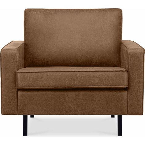 KONSIMO INVIA Großer Loft-Sessel aus Leder und Mikrofaser, braun (1/5)