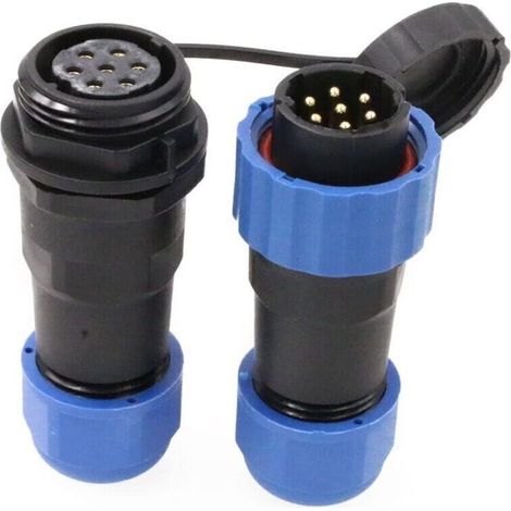 Connecteur étanche IP68 Circulaire LED Power Cable Plug Socket Wire Electric Panel Mount Solder Connector (Connecteur direct, 7 Pin) (1/4)