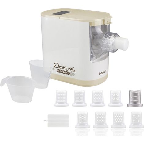 Machine à pâtes automatique 200W – 8 buses pour spaghettis, tagliatelles, macaronis – Design compact et élégant – Dimensions 25x24x16cm – Beper (1/5)