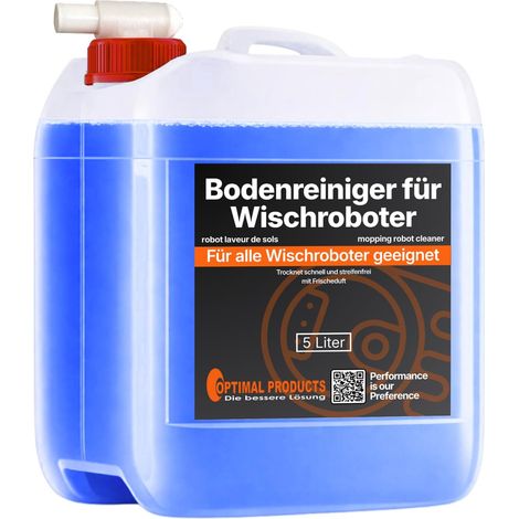 Nettoyant pour sols pour robots laveurs (5 L + robinet de vidange)  Détergent concentré pour tous les robots laveurs & aspirateurs avec fonction humide  Faible moussage & sans traces (1/5)