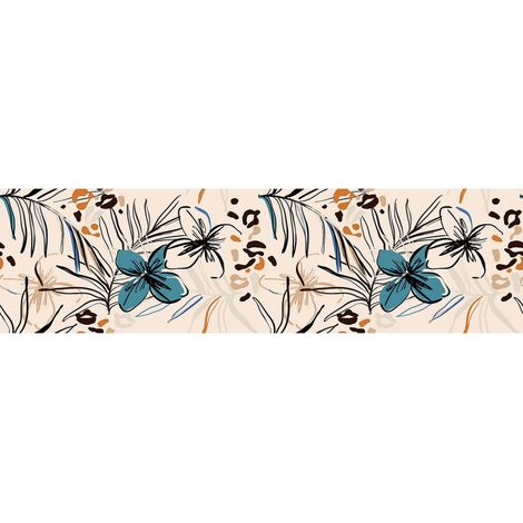 Frise murale auto-collante rose 13,8 cm x 5 m – Motif fleurs – Vinyle imprimé numérique – Facile à poser sans bulles – Ag Art (1/5)
