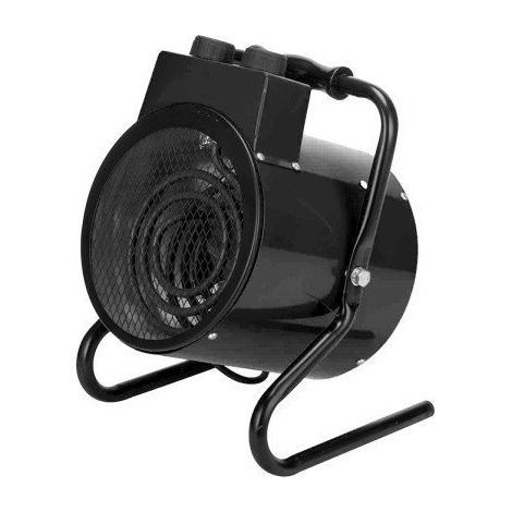 Zenón Termoventilatore Industriale Nero 3000W 2 Potenze IP24 Termostato (33x24x22.5cm)