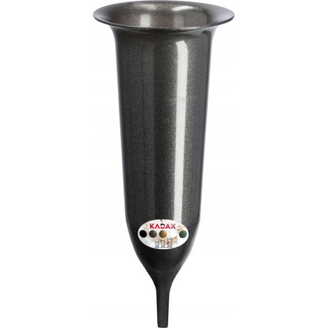 KADAX Grabvase, Vase aus Kunststoff, Blumenvase, 10cm, mit Erdspieß, grafit