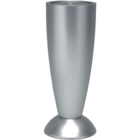 1 pz piedino per mobili sagomato in Abs colore alluminio regolabile cm 12 45 mm con foro 8MA