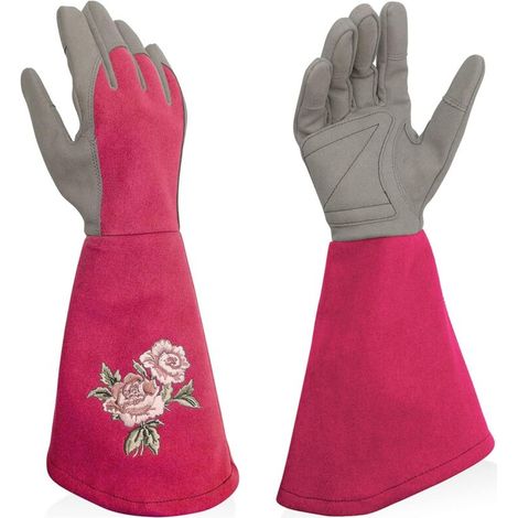 Gants de jardinage pour femme, résistants aux perforations, adaptés au jardinage, rose rouge, taille S