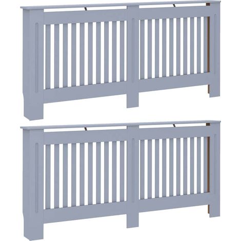 Cubierta de Radiador 2 pcs Gris 172 x 19 x 81,5cm vidaXL