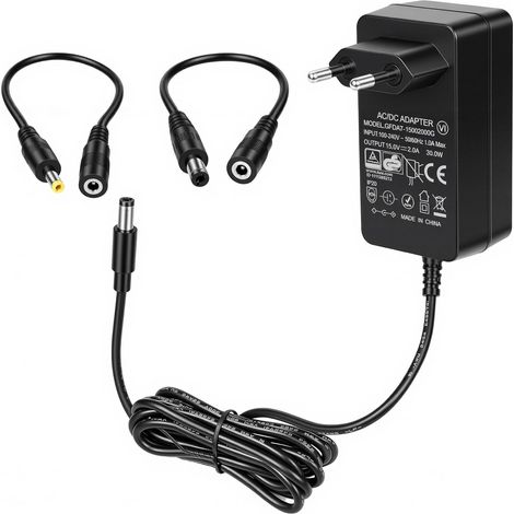 15V 2A 2000mA 1.5A 1500mA 0.5A 500mA 30W Alimentation Chargeur Adaptateur Secteur Remplace 1.5M Length Cable Alimentation Alim fiche Plug EU AC DC Switching Adapter Prise Power Supply (1/5)