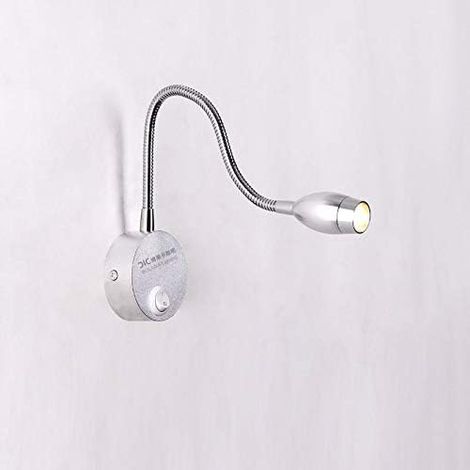 Applique Murale Moderne en Aluminium LED Col de Cygne Spot Chambre Liseuse Applique Murale (Argent Euro) (1/3)