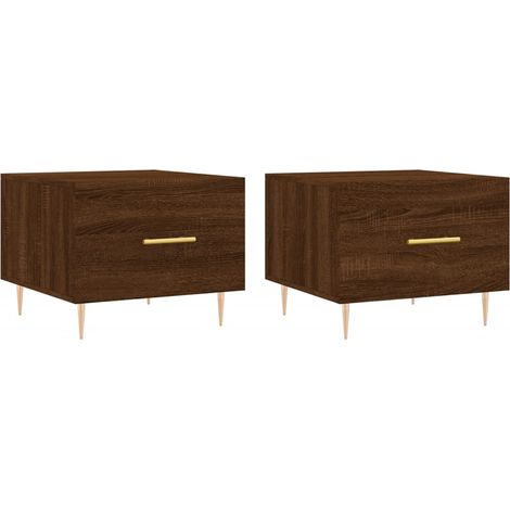 Maison Exclusive - Couchtische 2 Stk. Braun Eichen-Optik 50x50x40