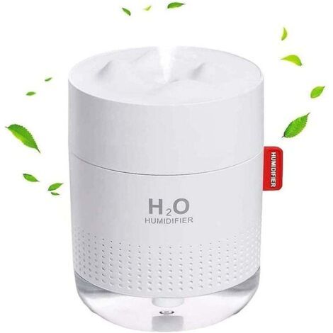 Humidificateur de plantes, humidificateur portable silencieux, humidificateur d'air silencieux de 500 ml avec deux modes de brume réglables et avec veilleuse, arrêt automatique sans eau