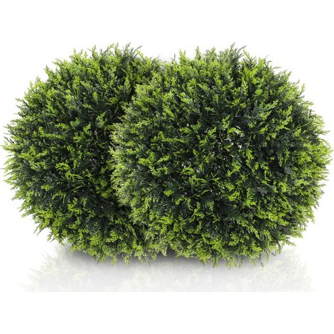 Set da 2 cipressi artificiali alti 45 cm – Piante decorative realistiche per interni, ufficio, ingresso o esterni – Bassa manutenzione, senza allergeni