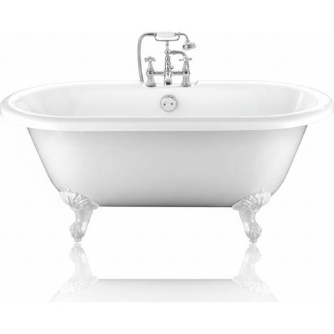 Freistehende Badewanne CHELSEA Adlerfüße WEISS 154