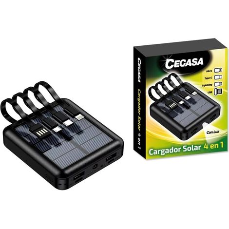 POWERBANK SOLAR CEGASA 5000MAH 4 EN 1