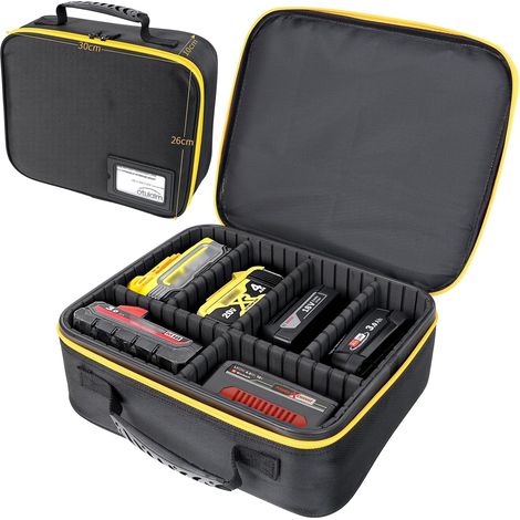 30 x 26 x 10 cm Caisses à Outils avec Cloisons Réglables - Grande Mallette Rigide Portable pour Batteries/Chargeurs, Boîtes Sacs Porte-outils pour, Rangement Étanche Antipoussière Antichoc (1/5)