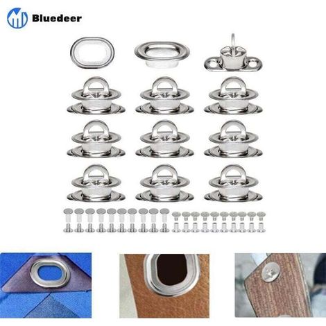 Ovales Twist Verrouiller en Laiton Nickelé Tourniquet Bache avec Contre-rivure et Rivet pour Accessoires DIY Craft à Main en Cuir Sac Matériel - Bluedeer (1/4)
