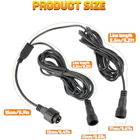 2Pin Cable de Rallonge en Y de 5M pour Lumières de Nol (1/4)