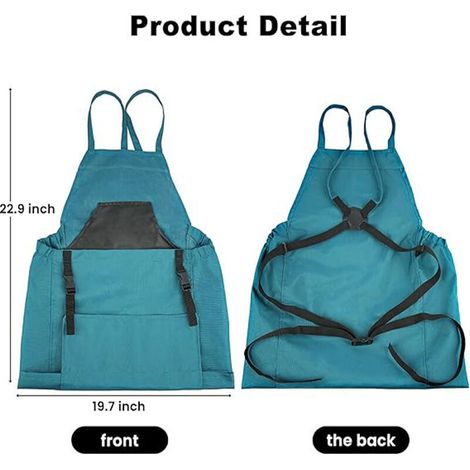 Tablier de jardinage avec poches à ouverture rapide, tissu Oxford imperméable et bretelles réglables convient aux travaux agricoles. (1/3)