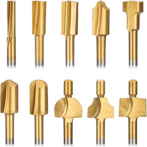 Jeux de fraises - Jeu de 10 fraises - Jeu de mini fraises - 1/8" (3 mm) - HSS-Travail du bois-Jeu d'accessoires multi-outils adapté (1/5)