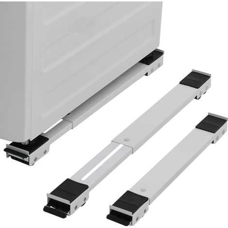 Roulettes robustes pour appareils électroménagers, support extensible pour machine à laver, roulettes pour meubles, blanches, 2 pièces. (1/5)