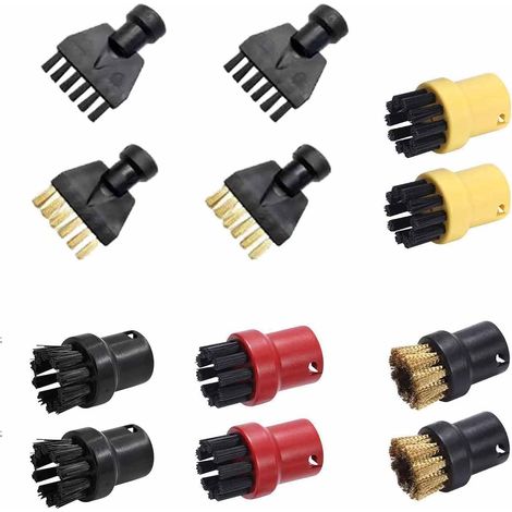 Juego de 12 cepillos para Kärcher SC3, 8 para limpiador a vapor, cepillo redondo pequeño, 4 cepillos para juntas, para Kärcher SC1 SC2 SC3 SC4 SC5 CTK10 (1/5)