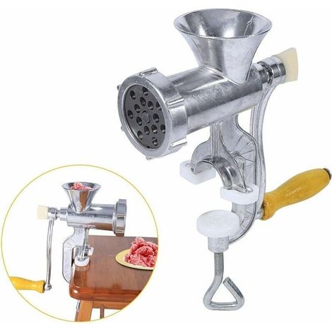 Manual meat grinder, sausage stuffer with table clamp for home kitchen use (1/5)