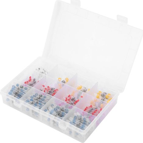 250 gaines thermorétractables isolées avec raccords à sertir, connecteurs étanches 2:1 pour bateau, voiture, marine (1/5)