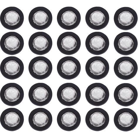40 Gummidichtungen für 1/2-Zoll-Duschschlauch, Edelstahldichtung, Gummidichtung – 2 x 2 cm – Schwarz (1/4)