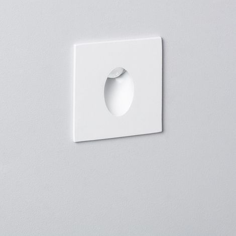 Baliza LED Empotrable Pared Cuadrado Aluminio Adam 3000K Blanco Blanco Cálido