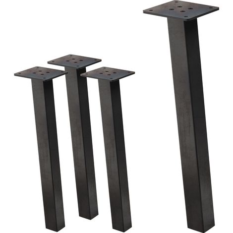 ML-Design Juego de 4 Patas de Mesa Inclinadas 42cm, Color Industrial, Acero con Recubrimiento en Polvo, Perfil 4x4cm, Pies en Ángulo 96° para Muebles, Mesitas de Centro, Bancos o Aparadores (1/5)