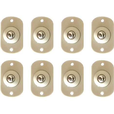 BRAVIX Mini Roulette Transfert pour Meuble Auto-Adhésive Roue en Plastique Forte Rotation de 360 ​​Degrés Universelle Poulie 8 Pièces Poulie de Boîte de Rangement pour Étagère Poubelle Boîte de Rangem