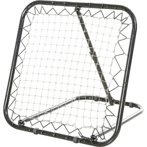 Homcom – Filet de rebond football ajustable – Tube métallique revêtu – Filet PE haute résistance – Dimensions 78x84x78cm – Pliable avec piquets d'ancrage (1/5)