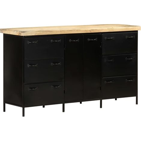 Sideboard 140x38x76 cm Raues Mangoholz