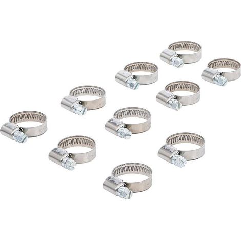 Colliers Inoxydables 16 x 25 mm - Lot de 10 pcs - Résistants et Durables, Acier - D-Work