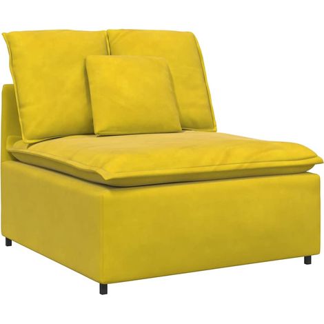 Modulo Centrale Divano Modulare con Cuscini Giallo 100 cm vidaXL (1/5)